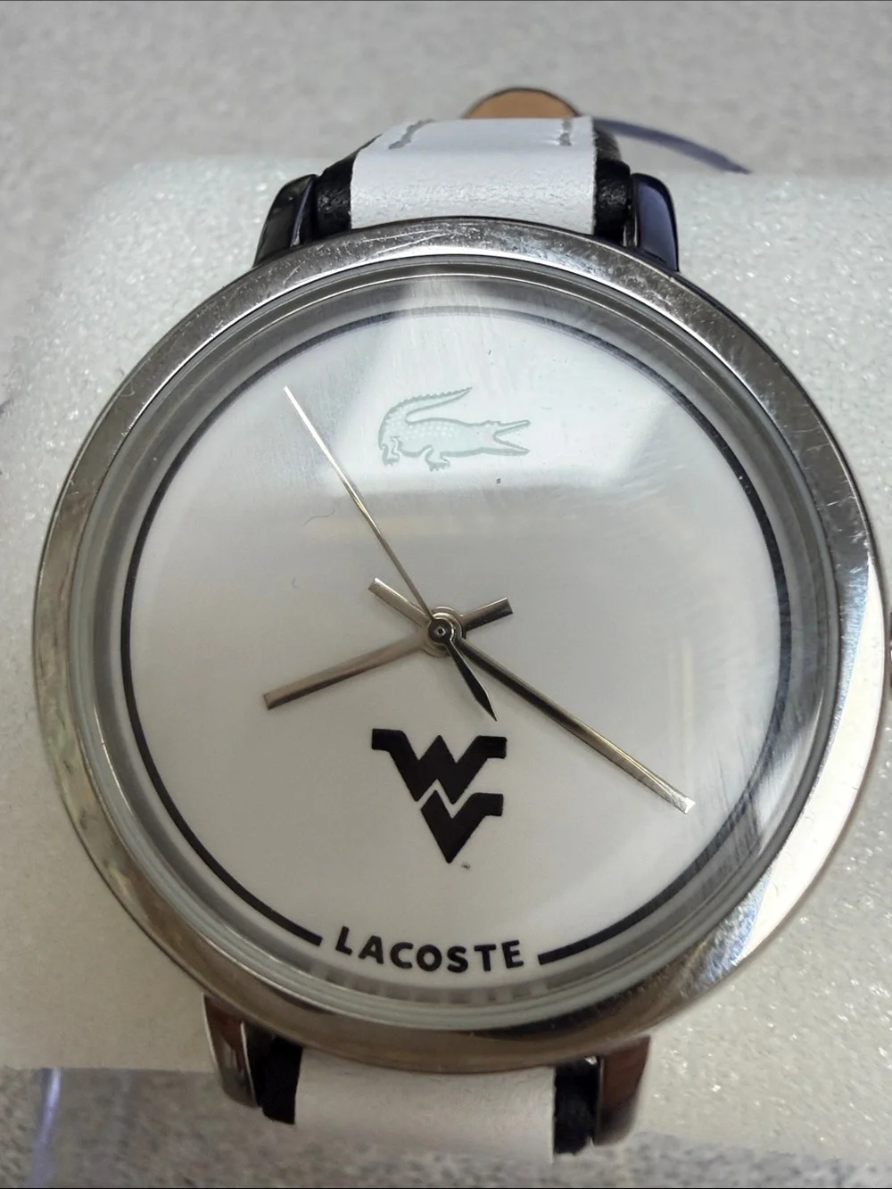 Lacoste West Virginia White Dial Silver-Tone Case Women's Watch with White Strap